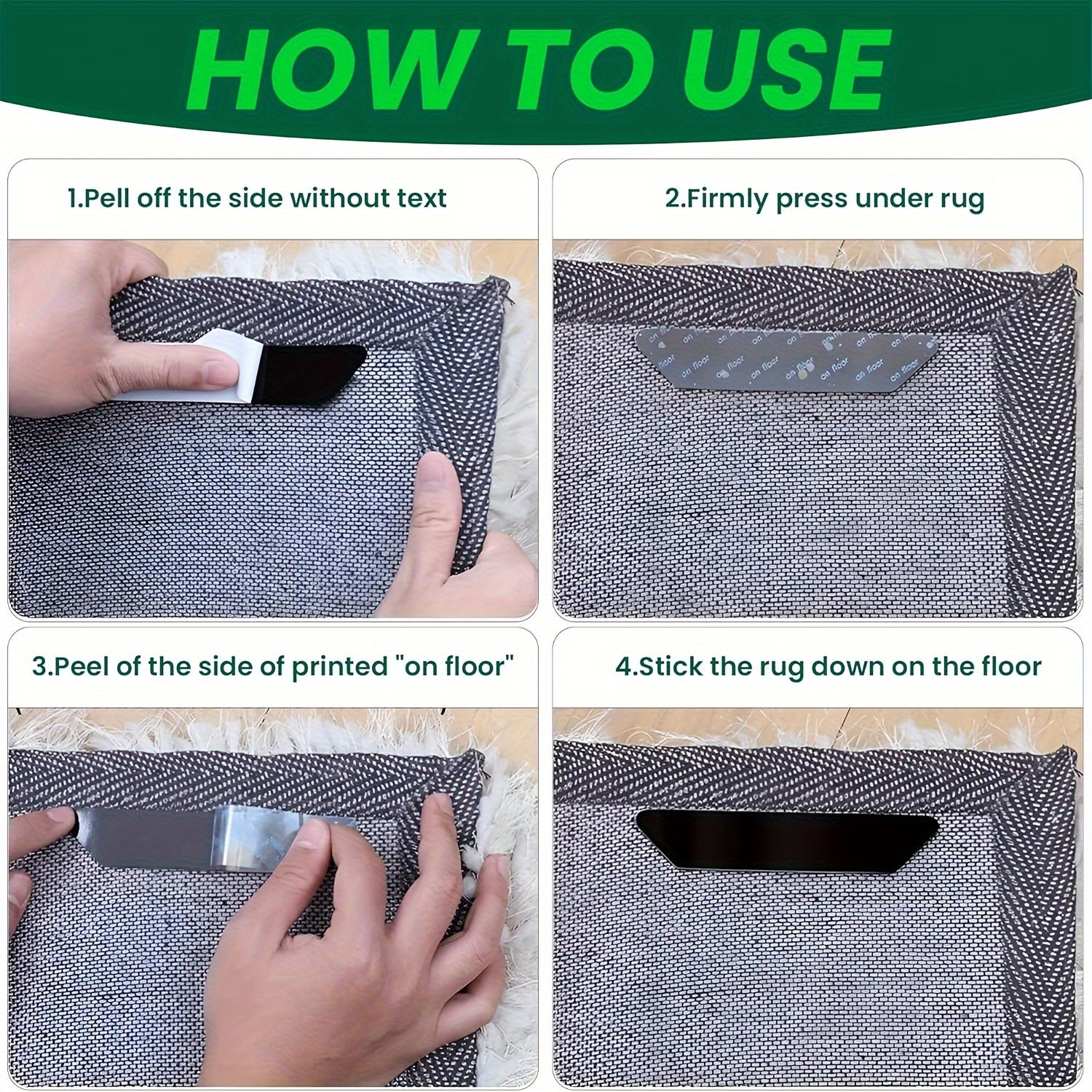 Non-Slip Carpet Tape for Hardwood and Tile Floors Removable Washable Double-Sided Grip