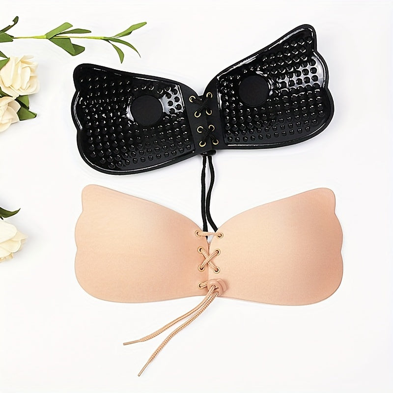 Durable Lace-Up Nipple Covers Invisible Backless Breast Pasties for Women