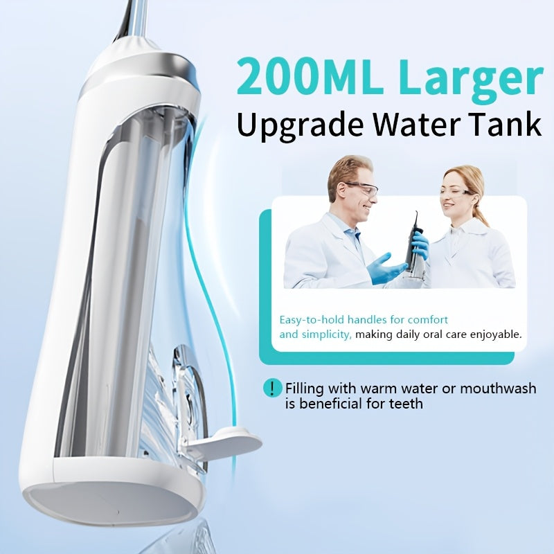 Портативный водяной ирригатор для зубов, перезаряжаемый, 200 мл, для путешествий, очиститель зубов и десен