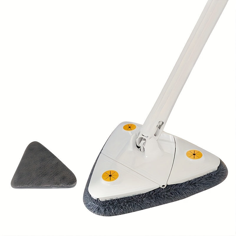 360° Rotating Cleaning Mop Set with Long Handle and 2 Cloths for Wet and Dry Use