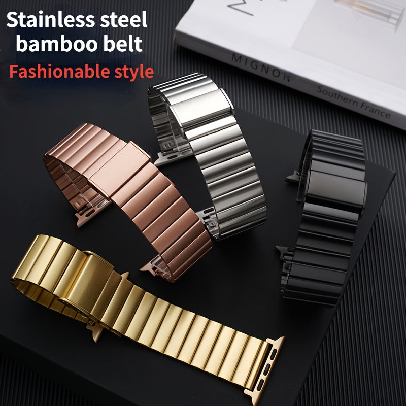 Stainless Steel Smartwatch Band for Apple Watch Series 4-8 Magnet Clasp Adjustable Sizes