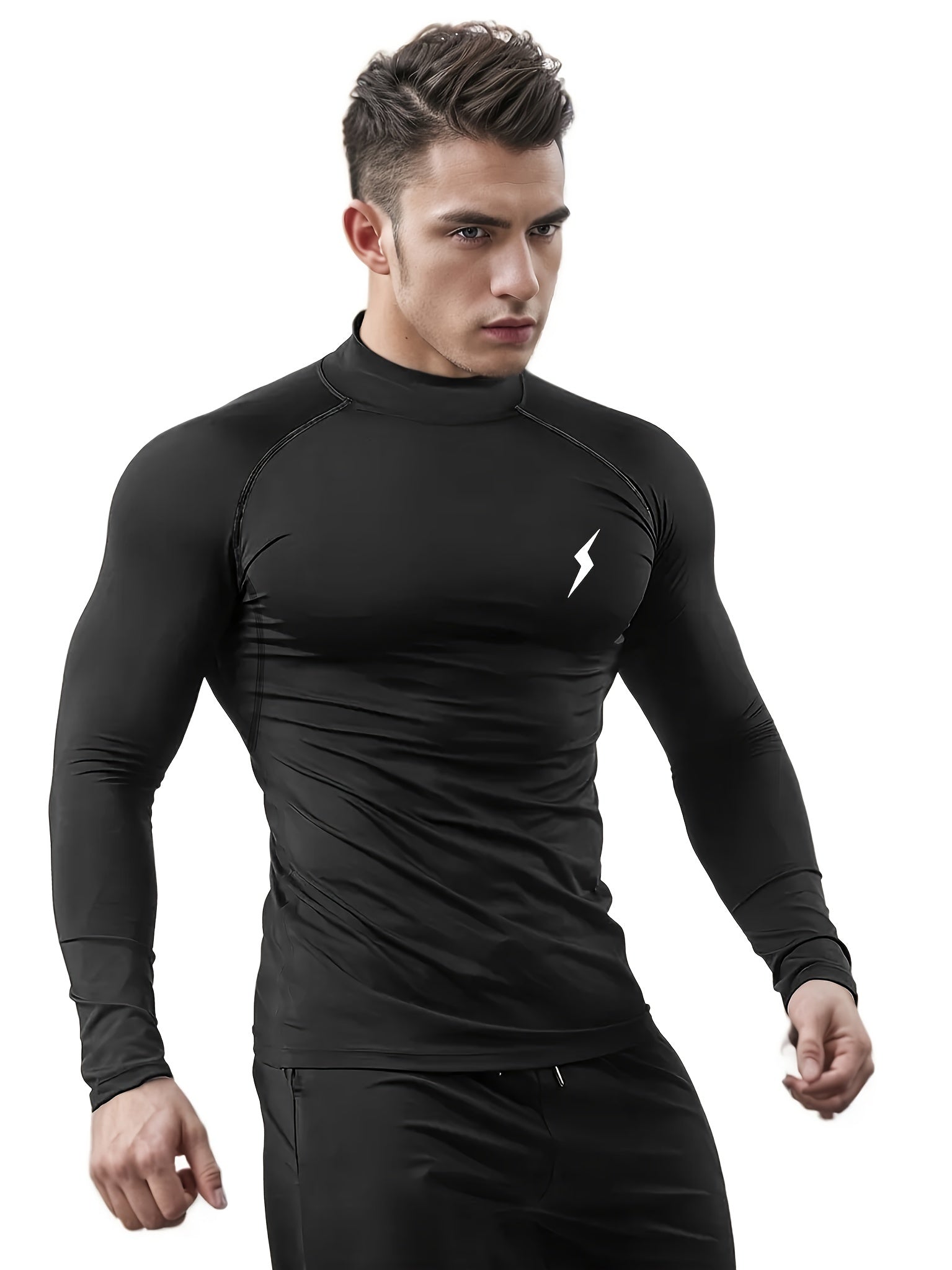 Men's Solid Color Thermal Underwear Set Lightweight Stretchy Autumn Sports Knit Polyester