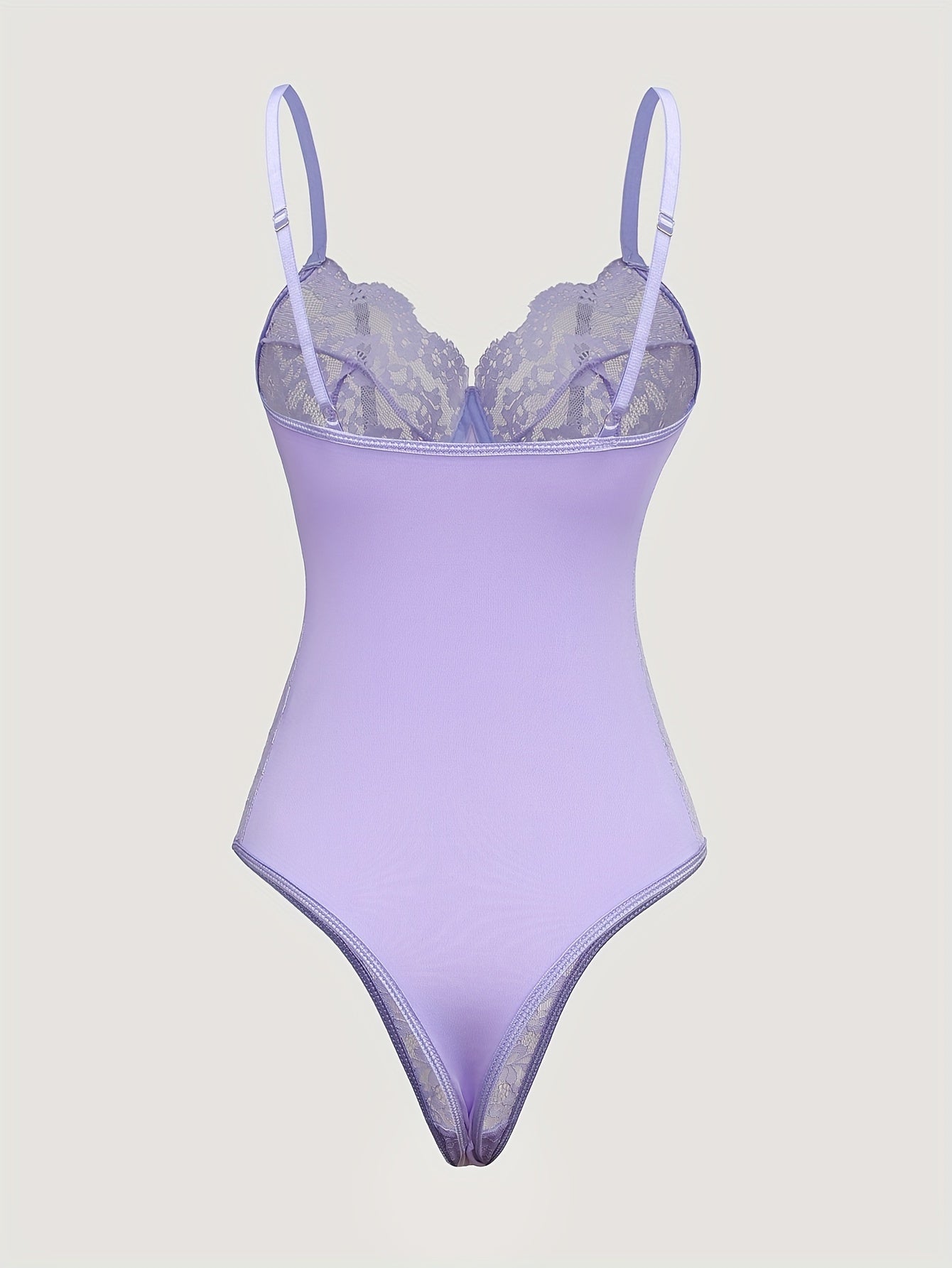 Боди с лавандовым кружевом для женщин, нижнее белье