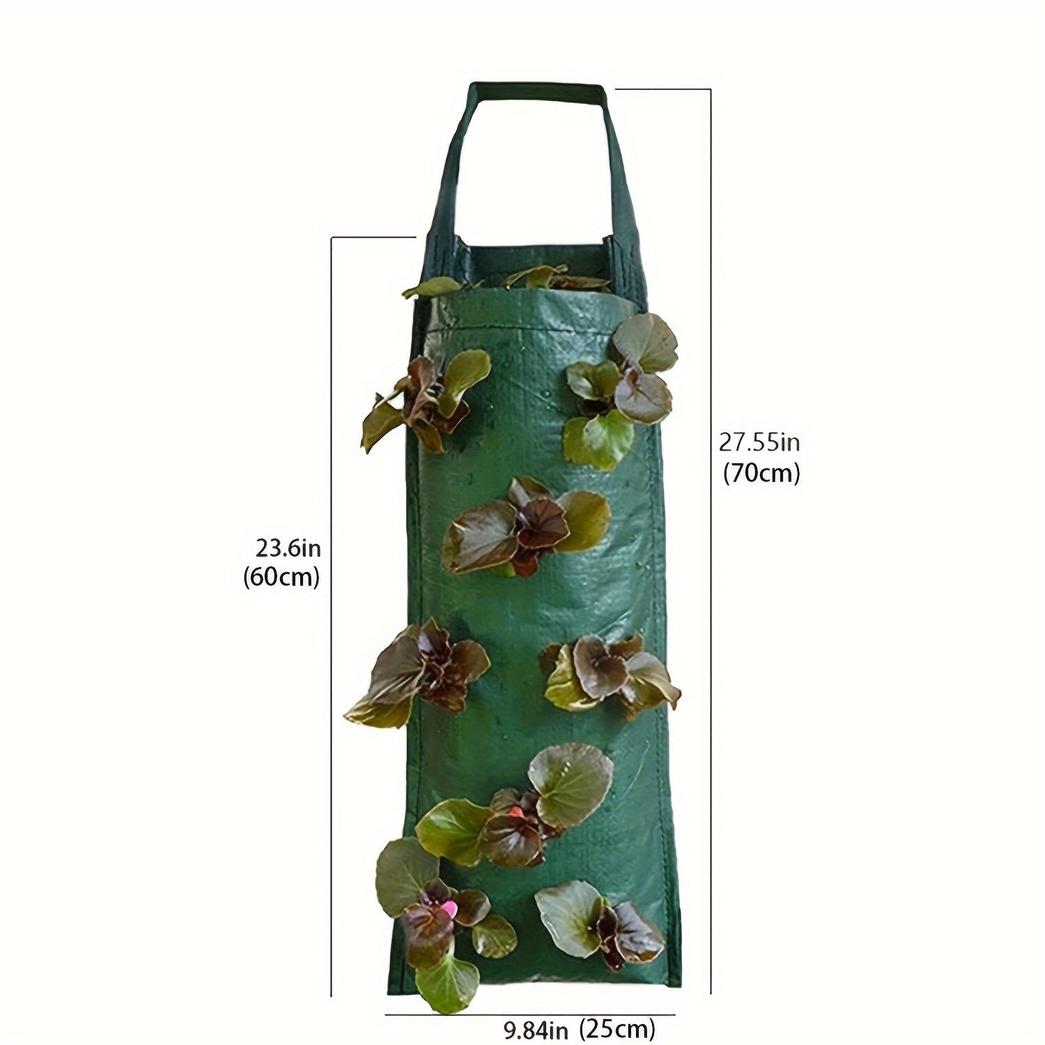 Vertical Hanging Planter Bag for Herbs and Vegetables 59.94cm Green Non-Woven