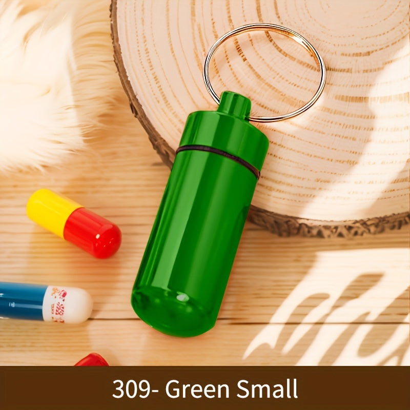 Portable Aluminum Pill Container Keychain Waterproof Small Travel Case