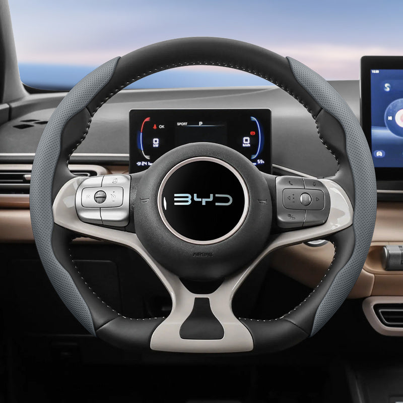 Universal Breathable PU Leather Steering Wheel Cover 2PCS Anti-Slip Durable