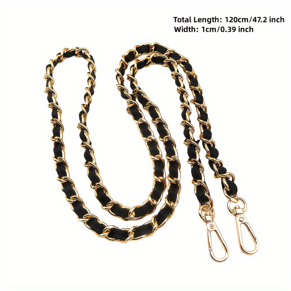 Faux Leather Chain Strap 1cm Wide 47.2 Inches for Handbags and Purses