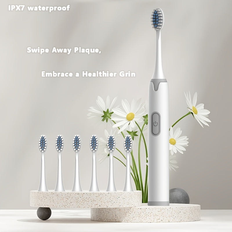 Electric Toothbrush for Adults IPX7 Waterproof with Soft Replaceable Heads