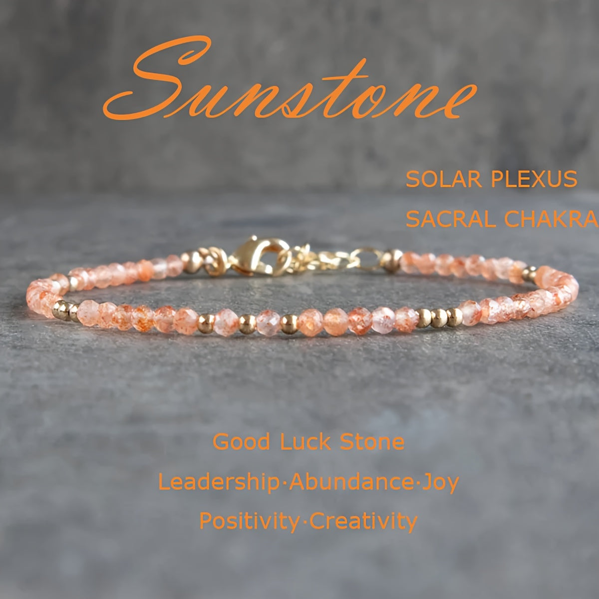 Женский браслет из бусин лунного и солнечного камня для подарка и украшений