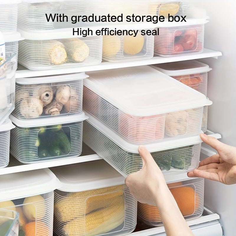 7pcs Freezer Storage Boxes with Small Grids Food Sealed Fresh-Keeping