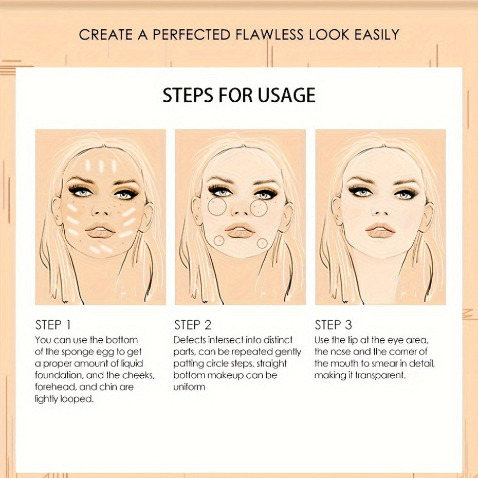 Juego de maquillaje portátil con primer, corrector y base líquida para principiantes