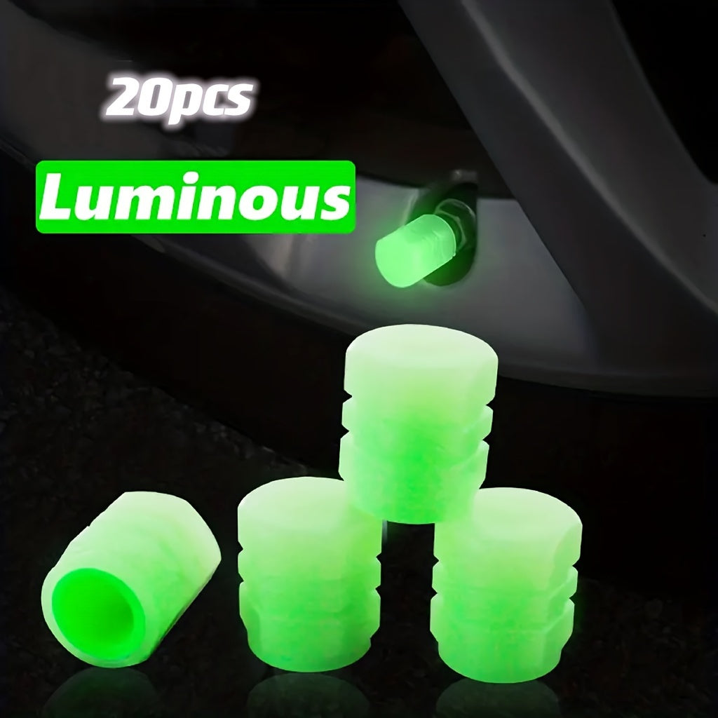 Universal Fluorescent Valve Stem Cap Set 4/8/12 Pcs Car Luminous Caps