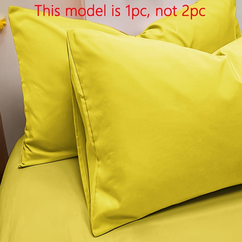 Soft Brushed Solid Color Pillowcase with Envelope Closure, Machine Washable Bedding