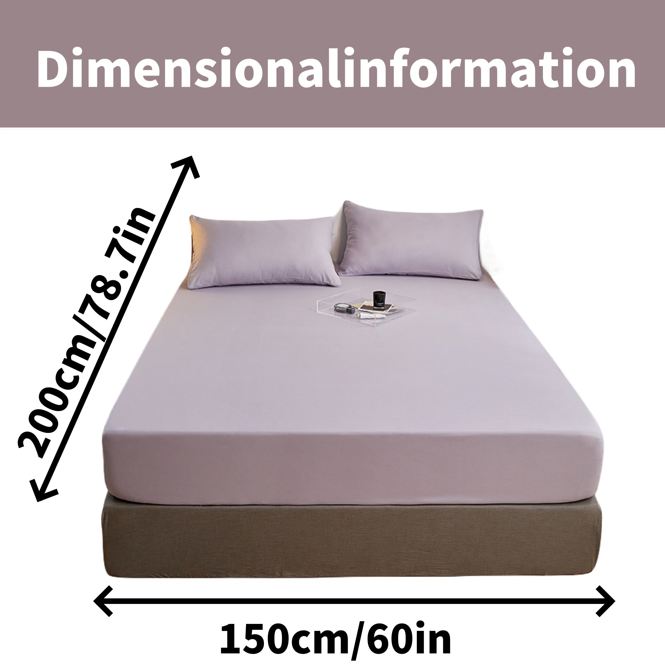 Juego de sábanas ajustadas de poliéster cepillado con 2 fundas de almohada, con bolsillo profundo, ropa de cama