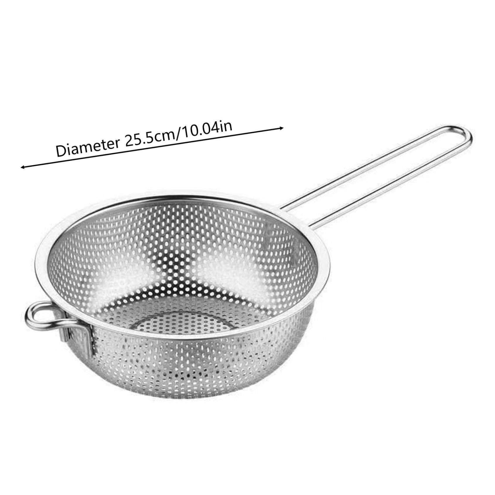 Colador de acero inoxidable de 25cm con asa, tamiz de cocina multiusos