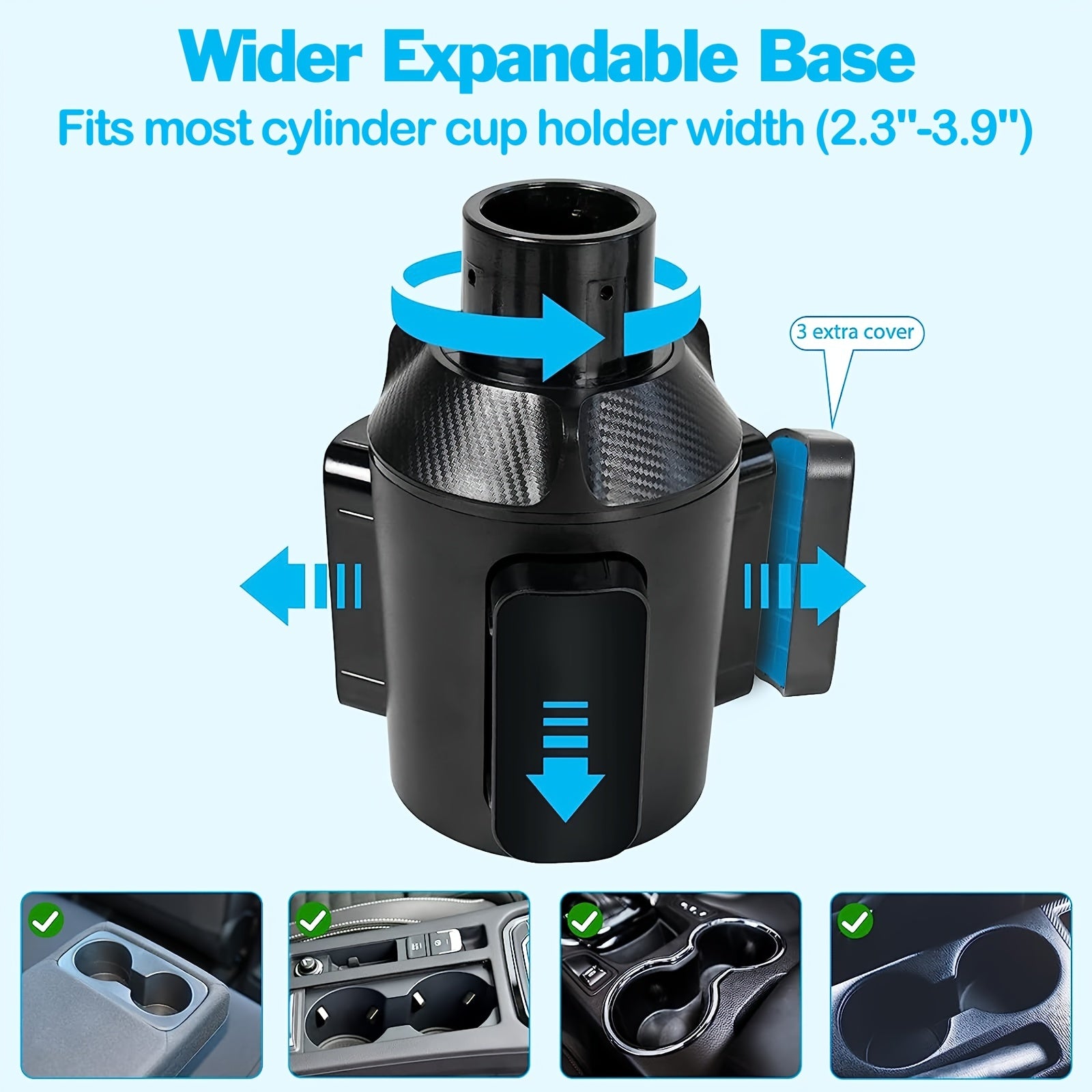 Universal avtomobil telefon va planshet uchun o'rnatish, og'ir vaznli stakan tutqich, sozlanadigan