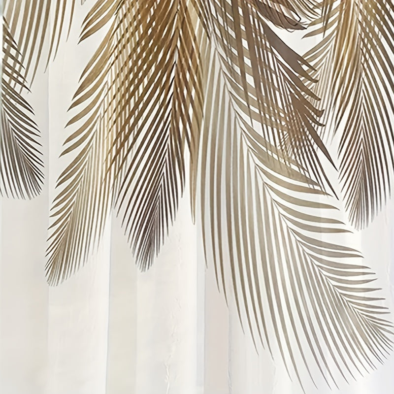 Yellow Feather Pattern Curtain Set of 2 for Bedroom Living Room Office Kitchen Window Treatment