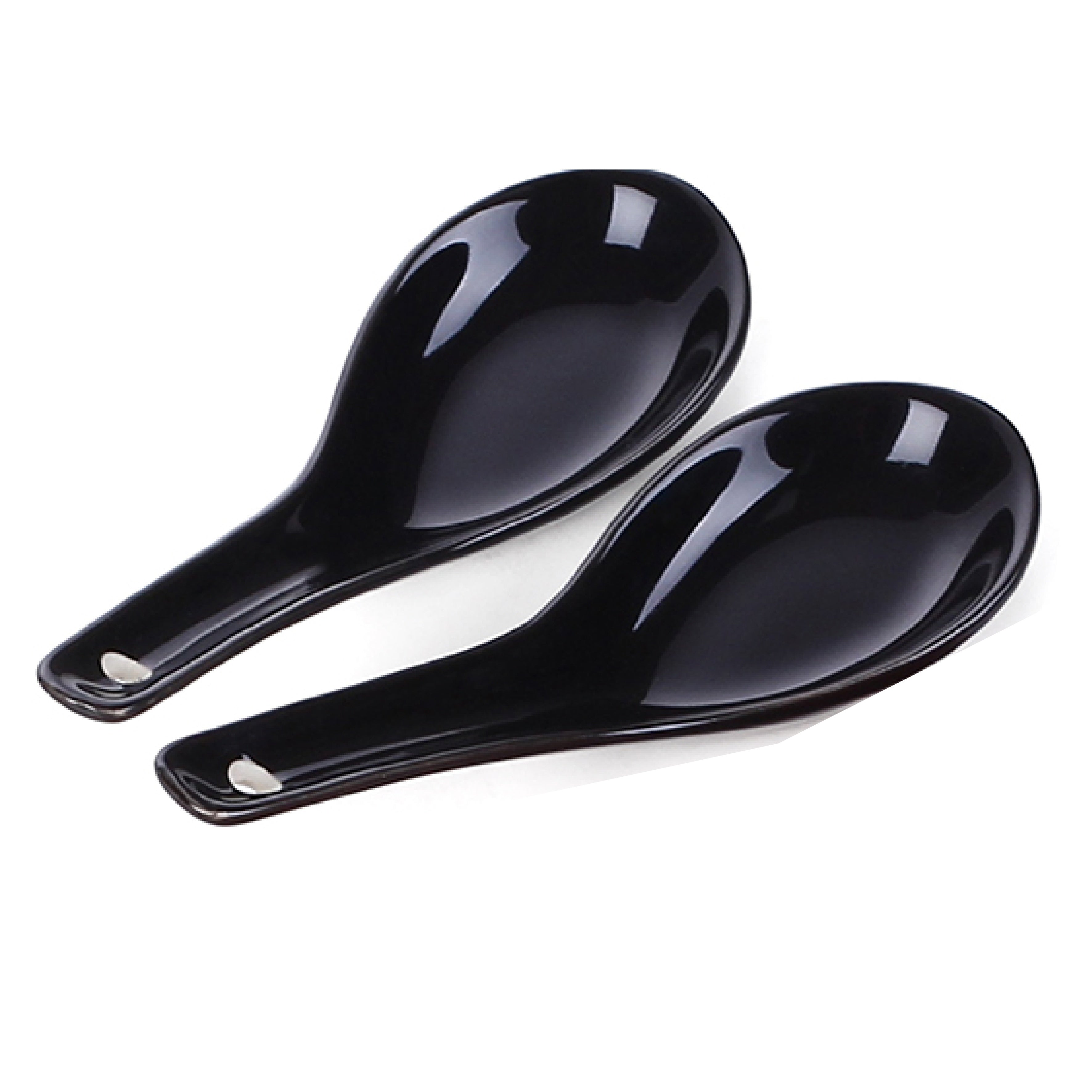 6-Piece White Ceramic Soup Spoon Set Microwave Oven Dishwasher Safe