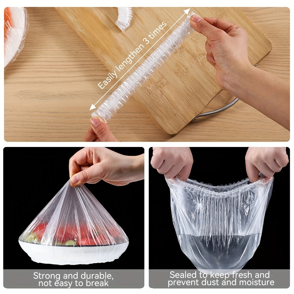 Elastic Food Covers Pack of 100 Leak-Proof Dust-Proof 35.99cm Clear Plastic Wrap