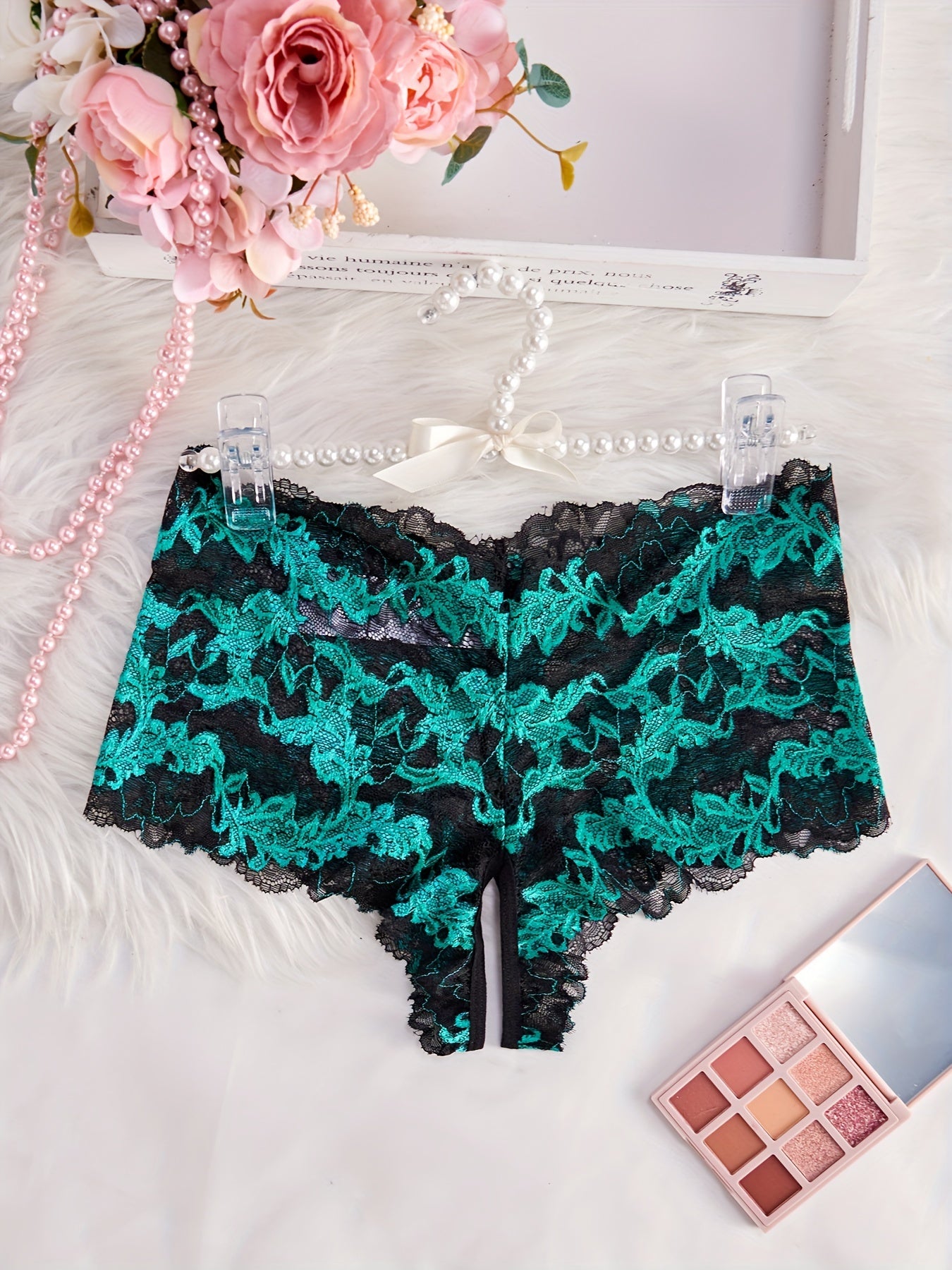 Chic Ikki Rangli Dantelli Ichki Kiyimlar - Jozibador, O'rta Balandlikda, Yarim Shaffof, Cho'ziluvchan, Yaqqol Muntazam Vaqtlar Uchun Ideal