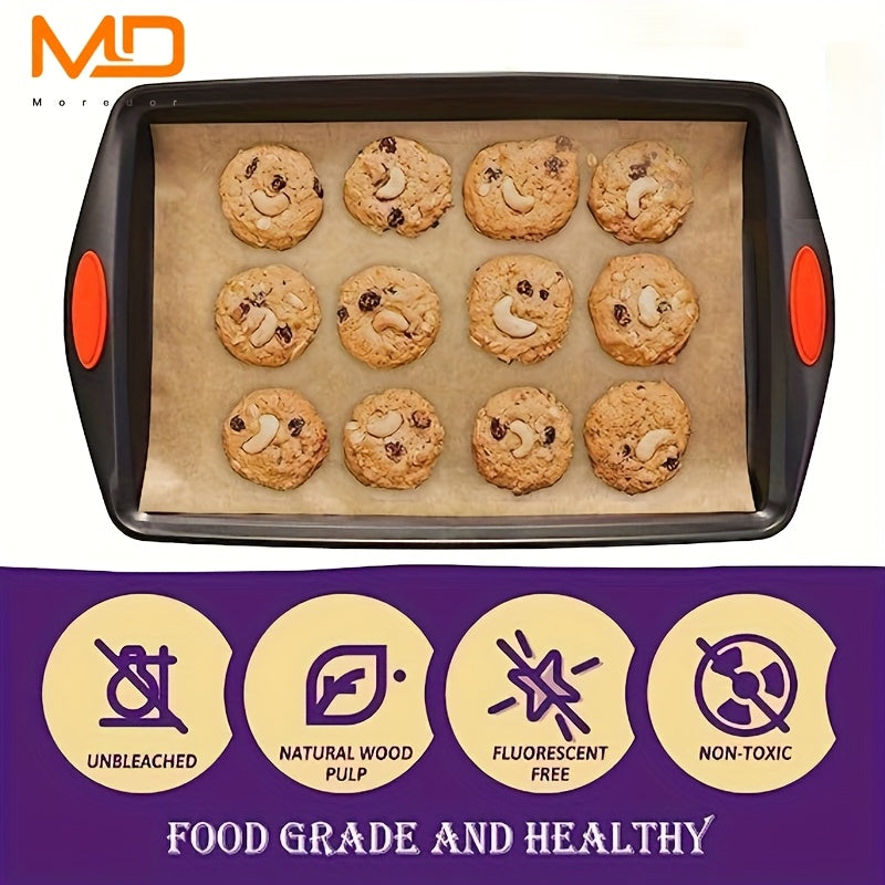 2333 BBQ Бумага 22.86x33.02 см, 50/100/200 шт., предварительно нарезанная антипригарная пергаментная бумага для выпечки, приготовления пищи, гриля, жарки и приготовления на пару - небелёная, подходит для большинства противней.