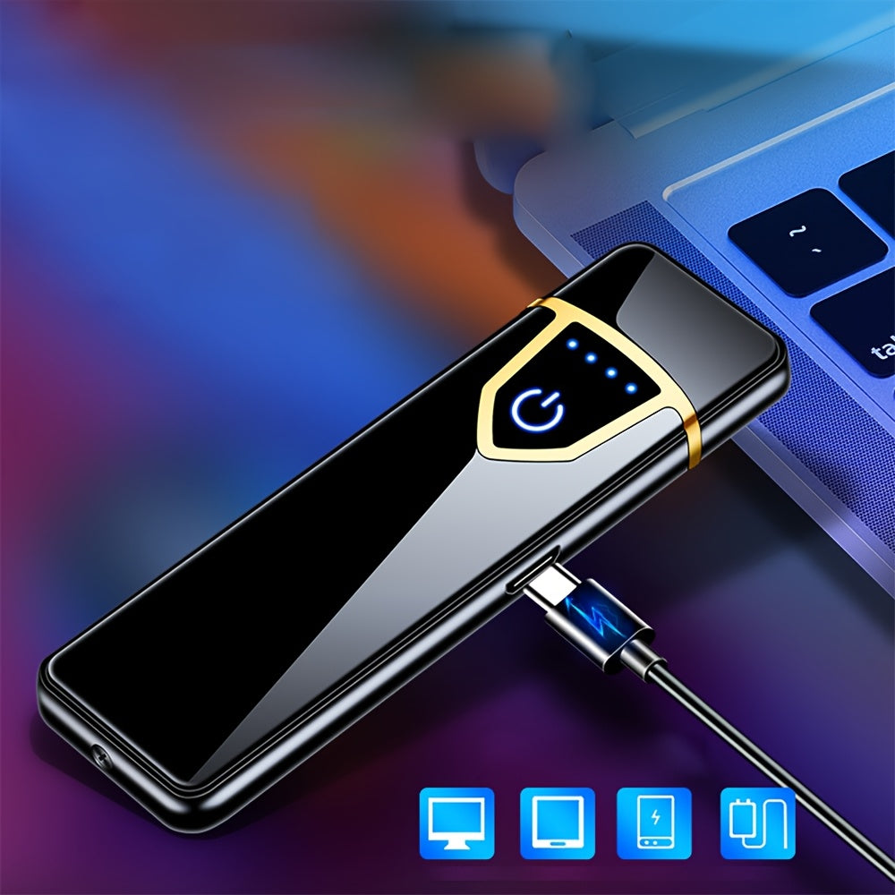 Men's USB Rechargeable Electric Flameless Windproof Plasma Lighter