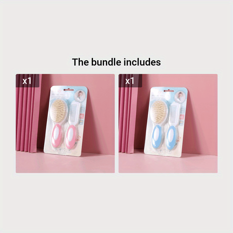 Baby Hair Brush and Comb Set for Infants and Toddlers Soft Bristles Gentle Grooming