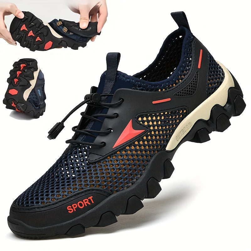 Men's Summer Breathable Non-Slip Durable Fabric Hiking Shoes for Outdoor Activities