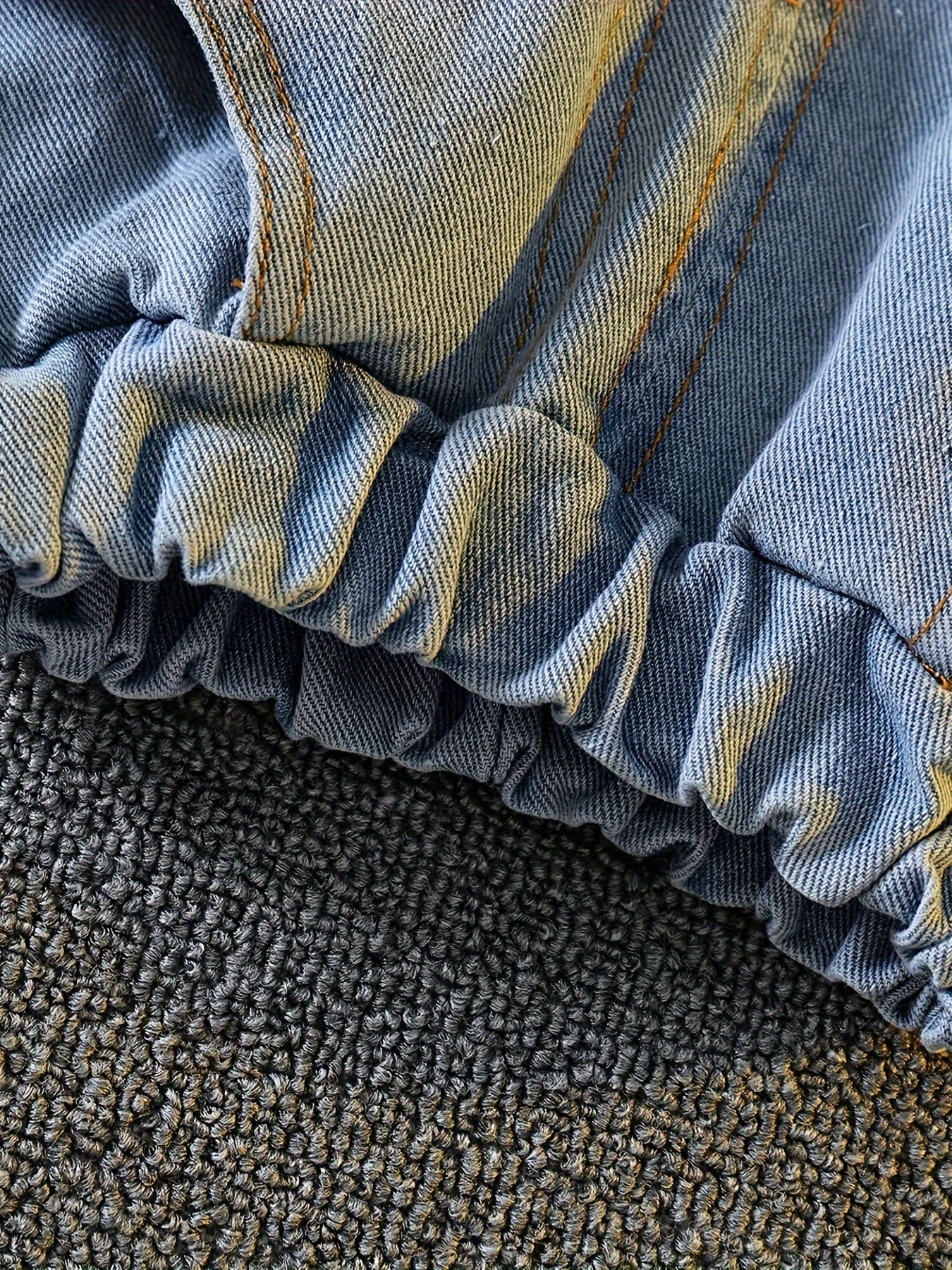 Cartoon Long Sleeve T-Shirt for Kids with Denim Shorts Summer Casual Cotton