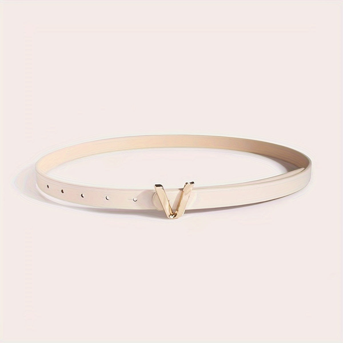 Women's Gold Belt with V-Shaped Buckle Minimalist Fashion Accessory