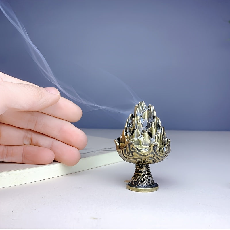 Ramazon, yoga, meditatsiya va uy bezagi uchun qo'l bilan tayyorlangan mini vintage mis tutun yoqgich.