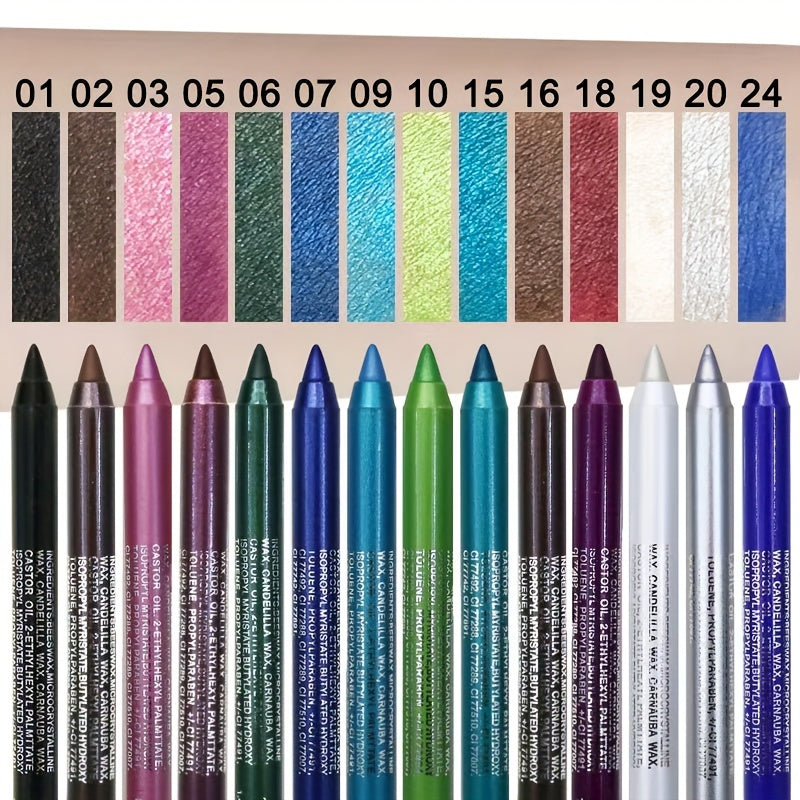 12-Piece Waterproof Eyeliner Set with Shimmering Effects, Eyeshadow and Highlighter