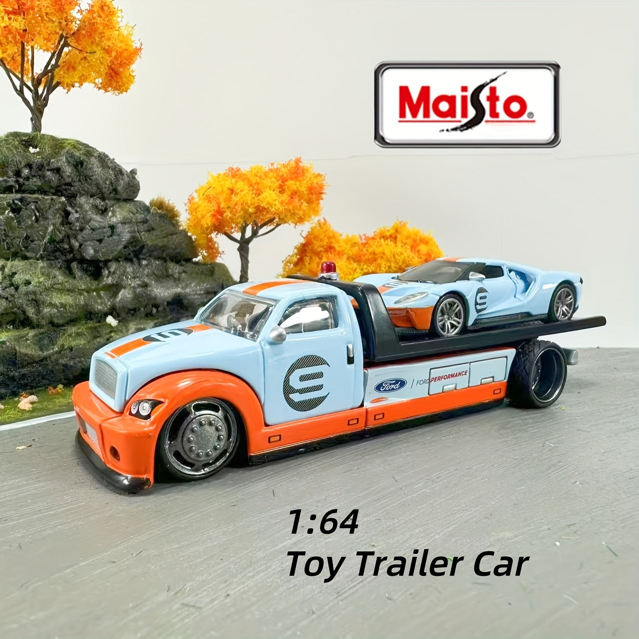 Kids Plastic 1:64 Scale Red Toy Car Trailer Weather-Resistant