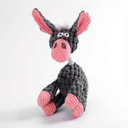 Corduroy Donkey-Shaped Dog Chew Toy with Squeaker for All Breeds