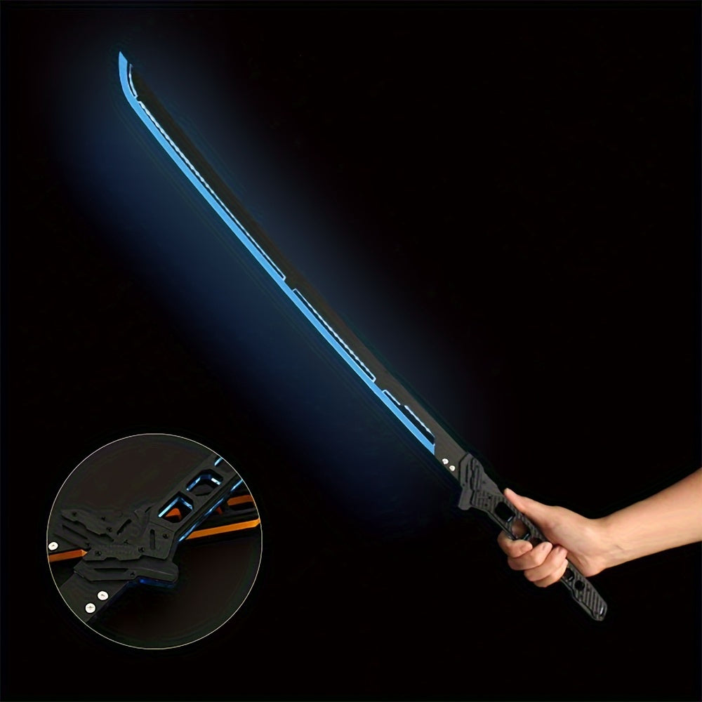 LED Illuminated Samurai Sword Replica 80cm Acrylic Cyberpunk Katana for Cosplay Party Photography