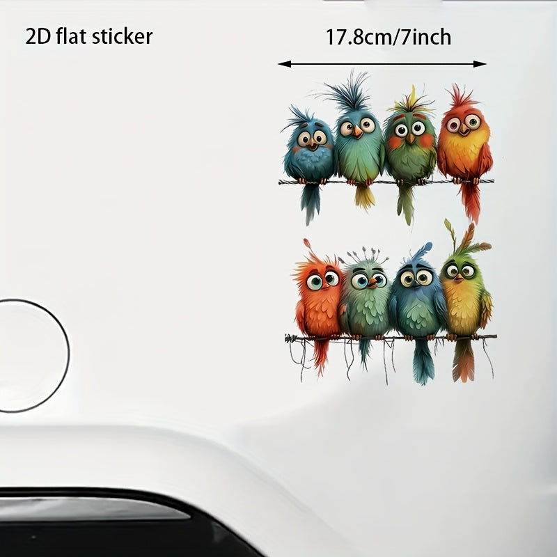 Yorqin multfilm qush vinil stikerlar, oynalar uchun olib tashlanadigan dekallar