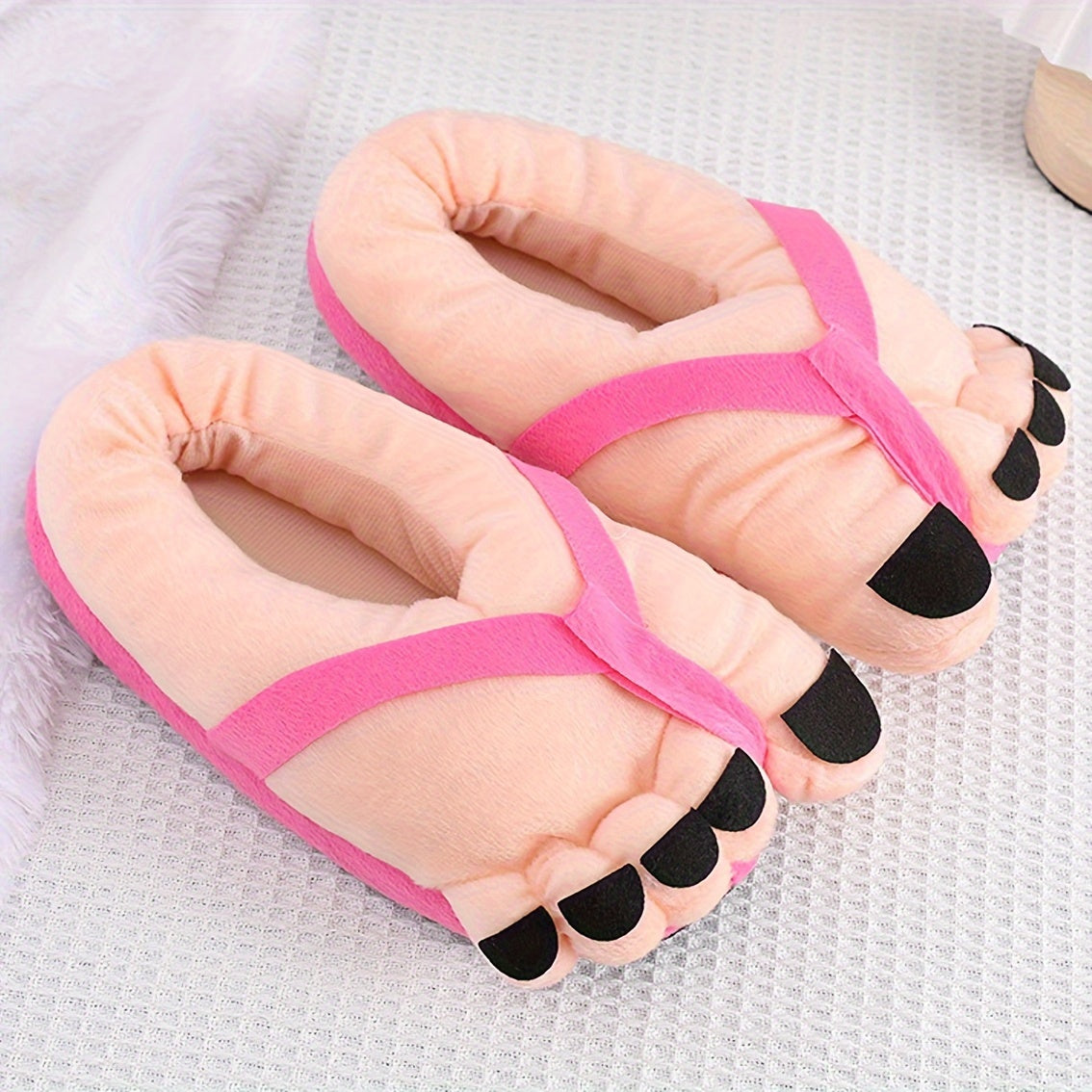 Uniseks peluş multfilmli barmoqli shlyapa ichki poyabzal, ultra yumshoq, issiq, sirpanchiqsiz