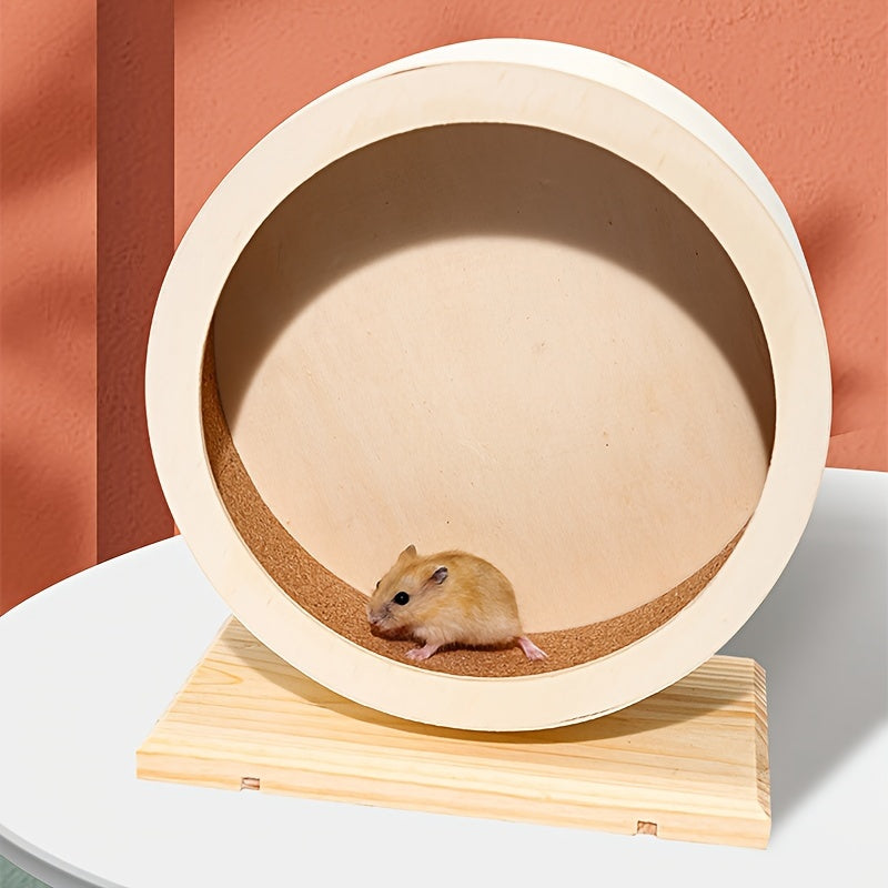 Безмолвное деревянное колесо для упражнений для мелких домашних животных способствует здоровым физическим нагрузкам и умственной стимуляции. Идеально подходит для хомяков, песчанок, мышей и морских свинок.