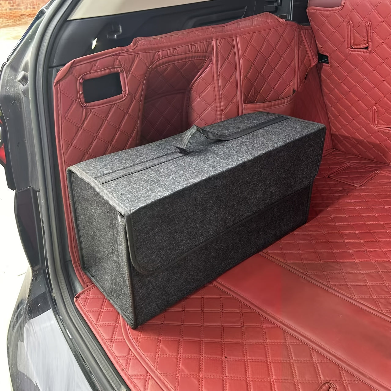 Durable Polyester Car Trunk Organizer with Handle for Vehicles and Home