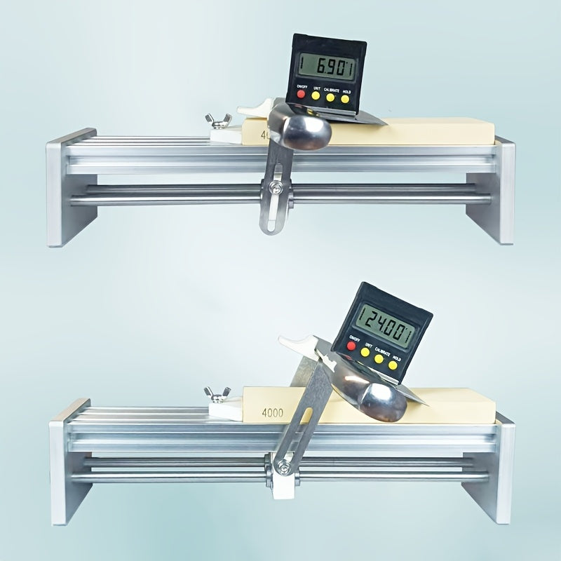 Knife sharpener stand with metal base ABS handle easy sharpening guide for kitchen knives whetstone holder durable metal