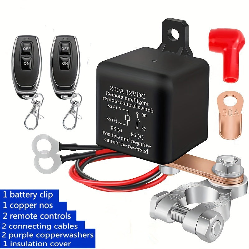 12V Car Wireless Remote Switch Relay 200A Circuit Breaker Power Protection