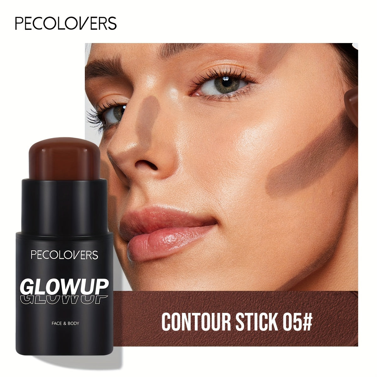 Long-Lasting Contouring Stick with Matte Bronzer for Face and Nose Definition