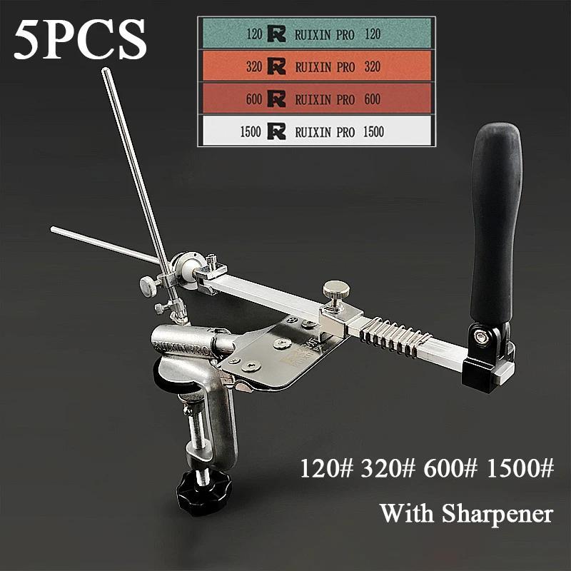 Bir Ruixin Pro Professional Fixed Angle Knife Sharpener bilan sozlanadigan tutqich, Whetstones va Diamond tizimlariga mos keladi, chidamli material.