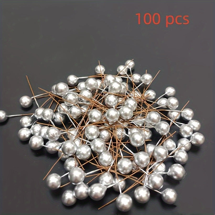 100 Pieces Gold and Silver Fruit Ornaments for Holiday Cake Decorations