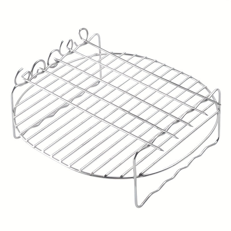 Stainless Steel Air Fryer Set with Skewers and Rack for Oven Microwave and Air Fryer