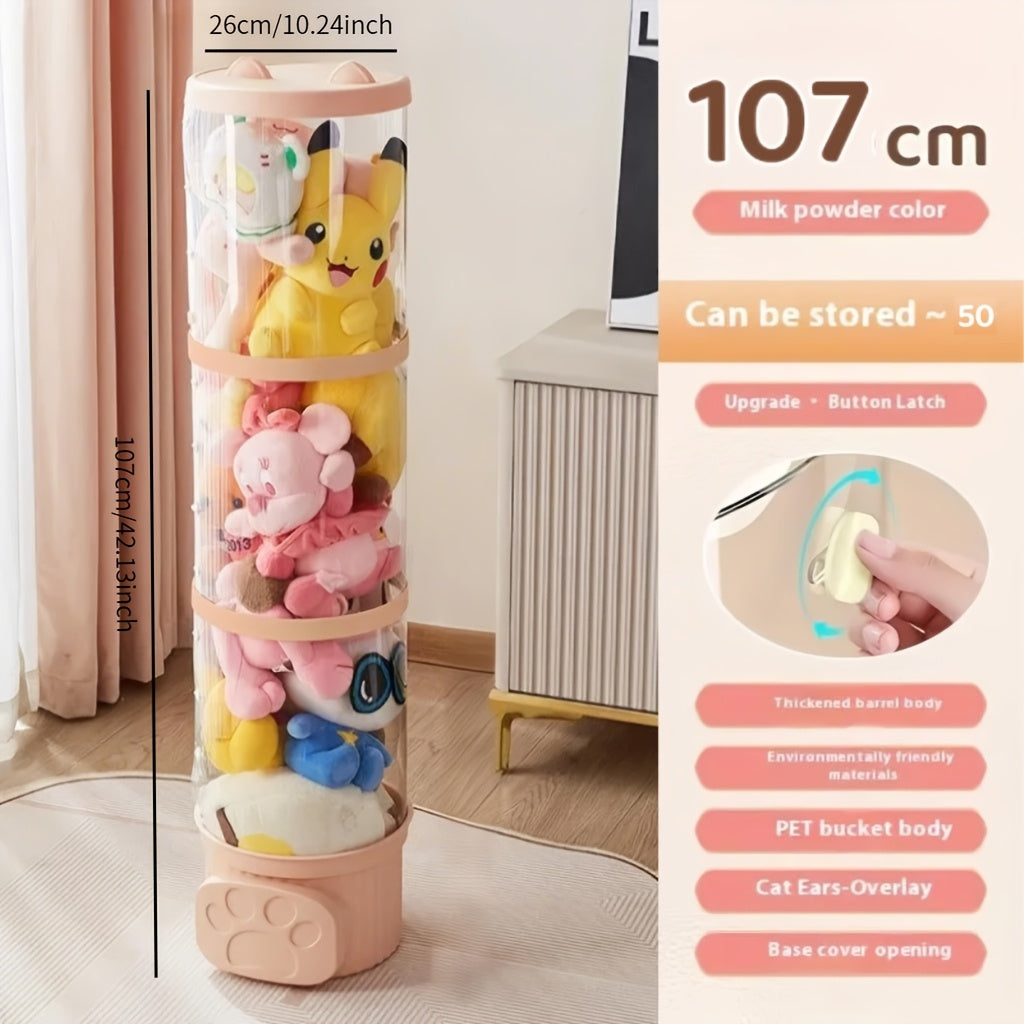 Qizil va plush o'yinchoqlar uchun ko'p funksiyali shaffof tashkilotchisi, suv o'tkazmaydigan dumaloq dizayni va qopqog'i bilan. Rojdestvo va Yangi yil uchun sovg'a berish uchun ideal, plastik materialdan tayyorlangan.