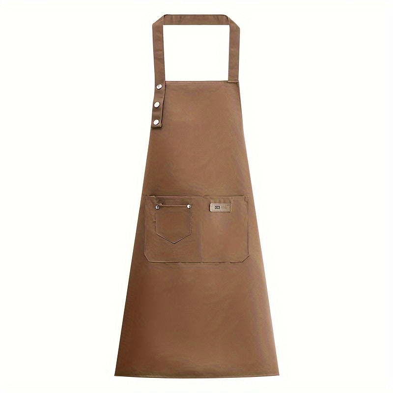 Unisex Canvas Polyester Apron with Pockets for Cooking and BBQ