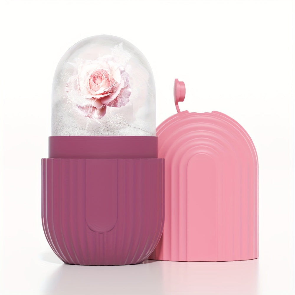 Rodillo de hielo de silicona para mujeres para piel radiante, herramienta de masaje facial reutilizable