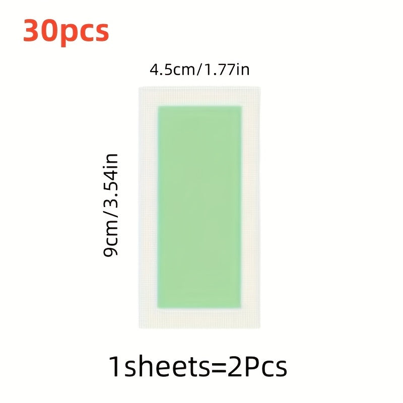 Tiras de cera para eliminación de vello facial unisex, de doble cara, sin residuos, portátil