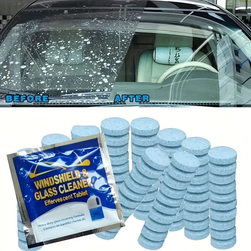 Windshield Cleaner Tablets for All Vehicles Instant Fog and Dirt Removal